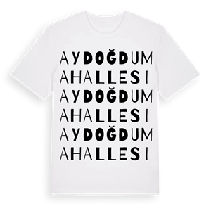 Aydoğdu Mahallesi ordlek t-shirt – ekologisk bomull t-shirt från Pinshirt