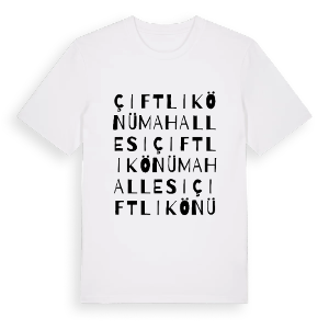 Çiftlikönü Mahallesi ordlek t-shirt – ekologisk bomull t-shirt från Pinshirt