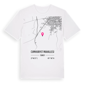 Cumhuriyet Mahallesi karta t-shirt – ekologisk bomull t-shirt från Pinshirt