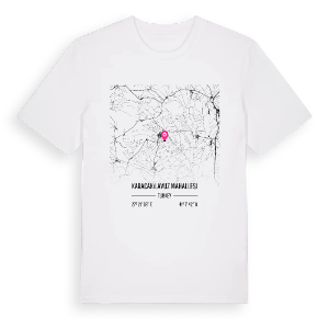 Karacakılavuz Mahallesi karta t-shirt – ekologisk bomull t-shirt från Pinshirt
