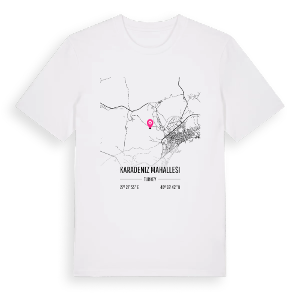Karadeniz Mahallesi karta t-shirt – ekologisk bomull t-shirt från Pinshirt