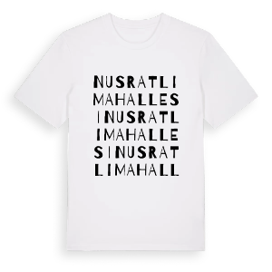 Nusratlı Mahallesi ordlek t-shirt – ekologisk bomull t-shirt från Pinshirt