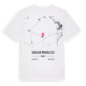 Sarılar Mahallesi karta t-shirt – ekologisk bomull t-shirt från Pinshirt