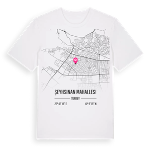 Şeyhsinan Mahallesi karta t-shirt – ekologisk bomull t-shirt från Pinshirt