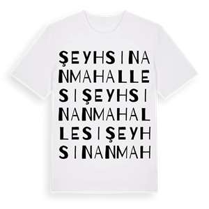 Şeyhsinan Mahallesi ordlek t-shirt – ekologisk bomull t-shirt från Pinshirt