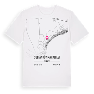 Sultanköy Mahallesi karta t-shirt – ekologisk bomull t-shirt från Pinshirt