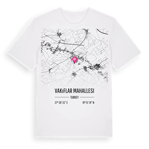 Vakıflar Mahallesi karta t-shirt – ekologisk bomull t-shirt från Pinshirt