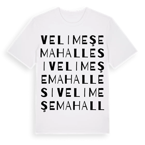 Velimeşe Mahallesi ordlek t-shirt – ekologisk bomull t-shirt från Pinshirt