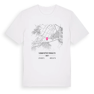 Yıldırım Beyazıt Mahallesi karta t-shirt – ekologisk bomull t-shirt från Pinshirt