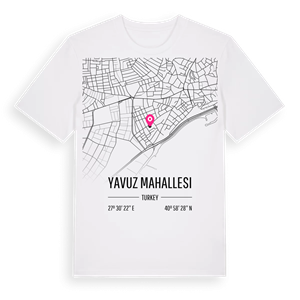Yavuz Mahallesi karta t-shirt – ekologisk bomull t-shirt från Pinshirt