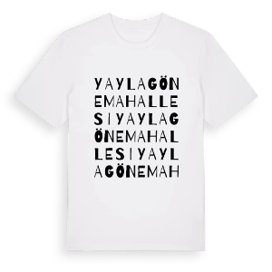 Yaylagöne Mahallesi ordlek t-shirt – ekologisk bomull t-shirt från Pinshirt