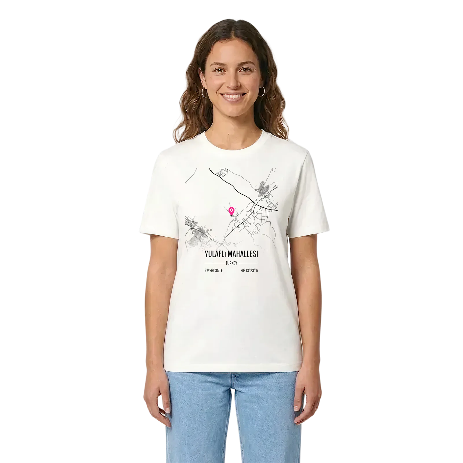 Yulaflı Mahallesi karta t-shirt – White, i miljö