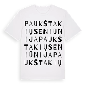 Paukštakių seniūnija ordlek t-shirt – ekologisk bomull t-shirt från Pinshirt