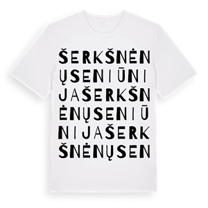 Šerkšnėnų seniūnija ordlek t-shirt – ekologisk bomull t-shirt från Pinshirt