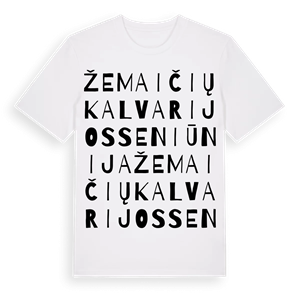 Žemaičių Kalvarijos seniūnija ordlek t-shirt – ekologisk bomull t-shirt från Pinshirt