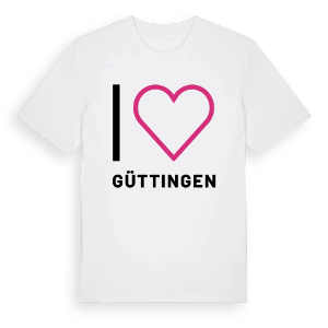 Jag älskar Güttingen t-shirt stort tryck – ekologisk bomull t-shirt från Pinshirt