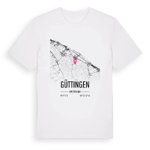 Güttingen karta t-shirt – ekologisk bomull t-shirt från Pinshirt