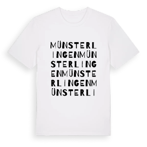 Münsterlingen ordlek t-shirt – ekologisk bomull t-shirt från Pinshirt