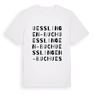Uesslingen-Buch ordlek t-shirt – ekologisk bomull t-shirt från Pinshirt
