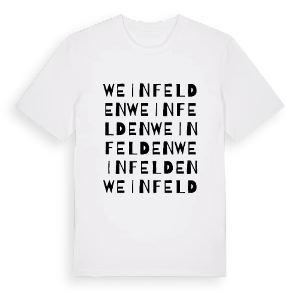Weinfelden ordlek t-shirt – ekologisk bomull t-shirt från Pinshirt