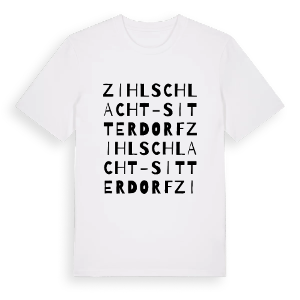 Zihlschlacht-Sitterdorf ordlek t-shirt – ekologisk bomull t-shirt från Pinshirt