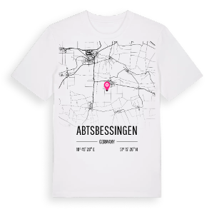 Abtsbessingen karta t-shirt – ekologisk bomull t-shirt från Pinshirt