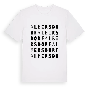 Albersdorf ordlek t-shirt – ekologisk bomull t-shirt från Pinshirt