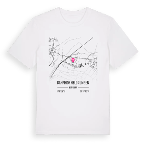 Bahnhof Heldrungen karta t-shirt – ekologisk bomull t-shirt från Pinshirt