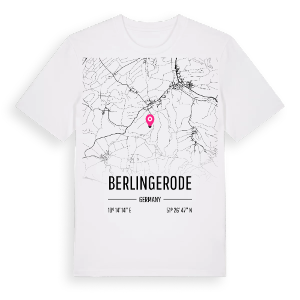 Berlingerode karta t-shirt – ekologisk bomull t-shirt från Pinshirt