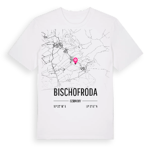 Bischofroda karta t-shirt – ekologisk bomull t-shirt från Pinshirt