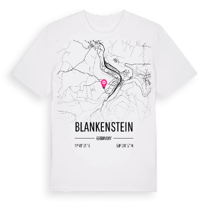 Blankenstein karta t-shirt – ekologisk bomull t-shirt från Pinshirt