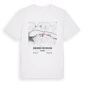 Bodenrode-Westhausen karta t-shirt – ekologisk bomull t-shirt från Pinshirt