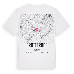 Brotterode karta t-shirt – ekologisk bomull t-shirt från Pinshirt