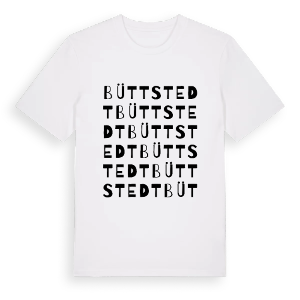 Büttstedt ordlek t-shirt – ekologisk bomull t-shirt från Pinshirt