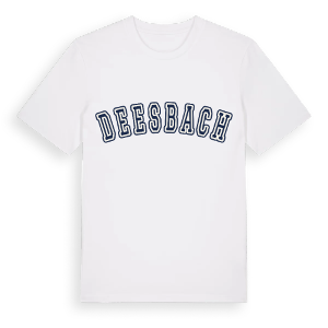 Deesbach college t-shirt – ekologisk bomull t-shirt från Pinshirt