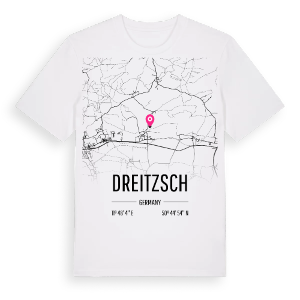 Dreitzsch karta t-shirt – ekologisk bomull t-shirt från Pinshirt
