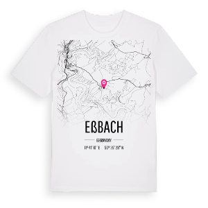 Eßbach karta t-shirt – ekologisk bomull t-shirt från Pinshirt