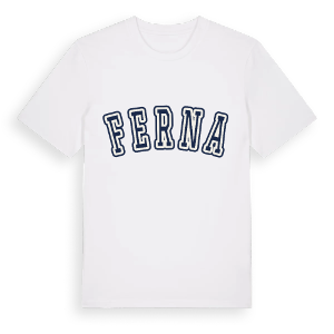 Ferna college t-shirt – ekologisk bomull t-shirt från Pinshirt