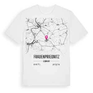 Frauenprießnitz karta t-shirt – ekologisk bomull t-shirt från Pinshirt