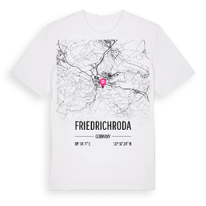 Friedrichroda karta t-shirt – ekologisk bomull t-shirt från Pinshirt