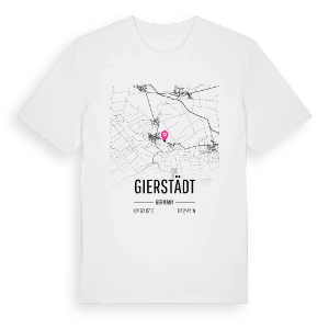 Gierstädt karta t-shirt – ekologisk bomull t-shirt från Pinshirt