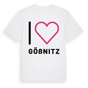 Jag älskar Gößnitz t-shirt stort tryck – ekologisk bomull t-shirt från Pinshirt