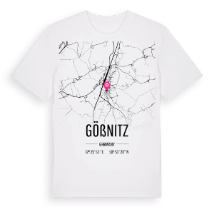 Gößnitz karta t-shirt – ekologisk bomull t-shirt från Pinshirt