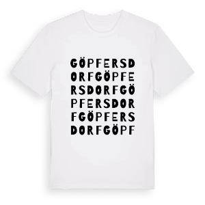 Göpfersdorf ordlek t-shirt – ekologisk bomull t-shirt från Pinshirt