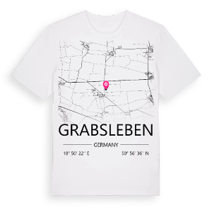 Grabsleben karta t-shirt – ekologisk bomull t-shirt från Pinshirt
