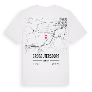 Großeutersdorf karta t-shirt – ekologisk bomull t-shirt från Pinshirt