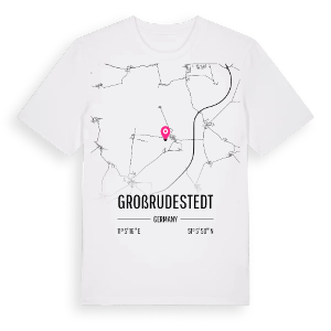 Großrudestedt karta t-shirt – ekologisk bomull t-shirt från Pinshirt