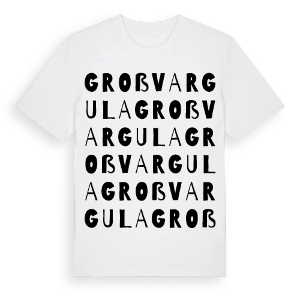 Großvargula ordlek t-shirt – ekologisk bomull t-shirt från Pinshirt