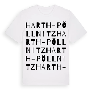 Harth-Pöllnitz ordlek t-shirt – ekologisk bomull t-shirt från Pinshirt