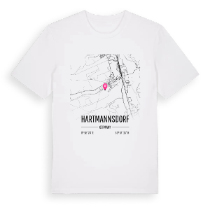Hartmannsdorf karta t-shirt – ekologisk bomull t-shirt från Pinshirt